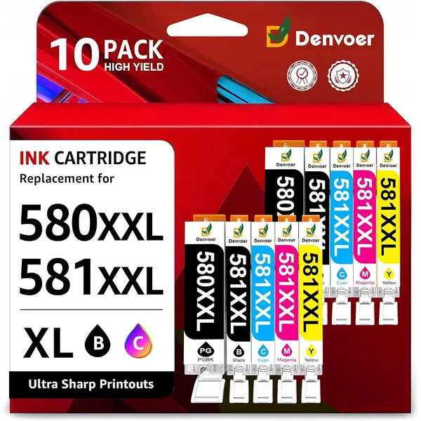 Denvoer PGI-580XXL / CLI-581XXL Ink Cartridges